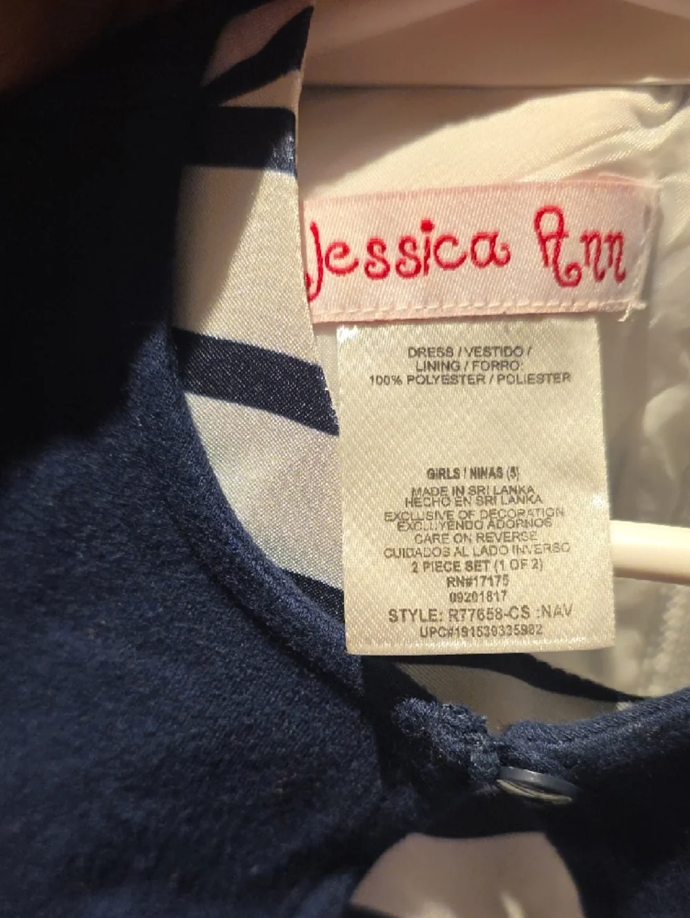 Jessica‎ Ann Navy, White & Yellow Striped Lemon Border Dress with Navy Bolero